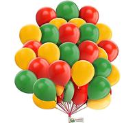 Creative Balloons 10 Inch Party Balloons Bright 3 Color Combination Balloons Multi-coloured Latex Balloons for Birthday Decoration Wedding Anniversary Green Yellow Red Balloons Pack of 30
