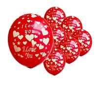 creative balloons 12'' Heart Print Balloons I Love You Balloons Red Valentine Balloons for Valentines Day Romantic Decorations Wedding Proposal Anniversary Decoration Balloons 15 Pack