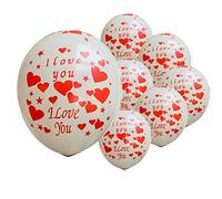 Creative Balloons 12'' Heart Print I Love You White Valentine Balloons for Valentines Day Romantic Decorations Wedding Proposal Anniversary Decoration 30 Pack