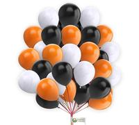 Creative Balloons 12-Inch Balloons Pack of 30Pcs Plain Balloons White, Orange & Black for Balloon Garland, Balloon Arch, Birthday, Baby Shower, Gender Reveal, Wedding Decorations
