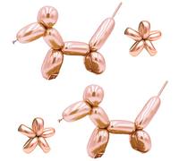 Creative Balloons Chrome Long Balloons Metallic 260q Modelling Balloons Rose-Gold Long Twisting Balloons Animal Making Clown Balloons Magic Balloons for Clown Birthday Decoration 20 pcs