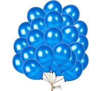 creative balloons Metallic Blue Balloons 12 Inch Romantic Baloon Decorative Latex Balloons Party Balloons for Baby Shower Bluey Birthday Decoration Wedding Engagement Anniversary 25 Pcs