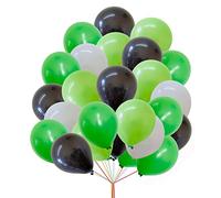 Creative Balloons Party Balloons 5 Inch & 10 Inch Arch Set, White, Green, Light-Green, Black, 50 Pack, Confetti, Helium Ready, Wedding, Birthday, Baby Shower, Party Decoration