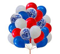 Creative Balloons Party Balloons 5 Inch & 10 Inch Blue, White, Red & Blue Confetti, Pack of 100, Helium Ready, Wedding, Birthday, Baby Shower, Party Decoration, Unisex-Adults & Children