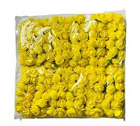 creative balloons Realistic Artificial Flowers Yellow Fake Rose Flower Heads Foam Roses With Stem For Bears Wedding Party DIY Craft Project Table Centerpieces 144 pcs