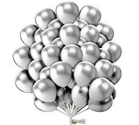Creative Balloons Silver 5 Inch Small Decorative Latex Balloons for Romantic Parties, Birthday, Wedding, Baby Shower, Valentine, Anniversary Celebration - Pack of 50