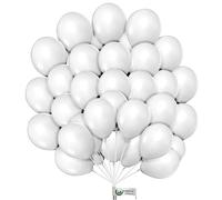 Creative Balloons White 100 Pack 10 Inch Metallic Party Balloons for Wedding, Birthday, Graduation
