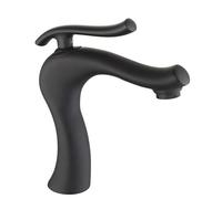 Creative Basin Faucet Brass Radian Single-Handle Washbasin Faucet Chrome/Black Cold and Hot Mixer Sink Tap Crane (Nero)