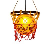 Creative Basketball Net Pendant Lamp Light Round Ball Hanging Ceiling Lighting for Children Bedroom Indoor Home Kitchen Restaurant Bar Cafe Decoration fixtures E27