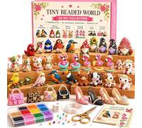 Creative Beaded Mini World 3D DIY Kit Collection, Beading Craft Kit with Animals, Gnomes, Mini Bags & Heels, Complete Hobby Set for Adults Beginners, Handmade Collectible Gift (X-1)