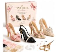 Creative Beaded Mini World 3D DIY Kit Collection, Tiny 3D Beaded Animal DIY Kit with Mini Bags Heels, DIY Creative Jewelry Art Craft, Gifts for Adults Beginners Craft Lovers (Heel)