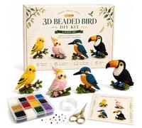 Creative Beaded Mini World 3D DIY Kit Collection, Tiny 3D Beaded Animal DIY Kit with Mini Bags Heels, DIY Creative Jewelry Art Craft, Gifts for Adults Beginners Craft Lovers (Bird)
