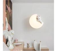 Creative Bear Rabbit Cloud Wall Lamp For Kids - Cute Nursery Light For Boys & Girls, Perfect Bedside Accent For Baby Room, Soft Cream Design Moon Rabbit