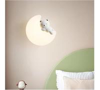 Creative Bear Rabbit Cloud Wall Lamp For Kids - Cute Nursery Light For Boys & Girls, Perfect Bedside Accent For Baby Room, Soft Cream Design Moon Bear