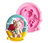 Creative Bear Silicone Mold Small Dessert Maker Portable for Parties Gifts and Family Activities Stick Cookie Baking Tools