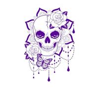 Creative Beautiful Skull Lady Wall Stickers Vinyl Day of The Dead Boho Butterfly Tattoo Studio Decor Decals Mural Wallpaper Extra Large - 75x109cm