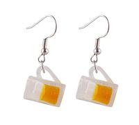 Creative Beer Mug Dangle Earrings - Simulation Bottle and Can Drop Earrings - Red Wine Glass and Whisky Earrings - Cute Party Jewelry for Women, Metal Resin Acrylic, alloy
