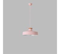Creative Bell-Shaped Alumilight Nordic Minimalist Green Single-Head Chandelier 15.75In E27 Hanging Lamp Dining Table Bar Counter Decorative Lighting Fixture/Pink