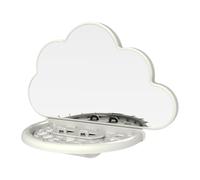 Creative Birdcage Accessory with Mirror Space-Saving Design for Cockatiels and Finches 7.28inchx5.51inchx3.54inch- white