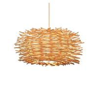 Creative Bird's Nest Design Chandelier Curved Hanging Lamp Beige Indoor Droplight Lighting Fixture Southeast Asia Pendant Light for Kitchen Dining Living Room Bedroom(Beige,50cm)