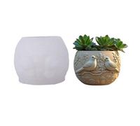 Creative Birds Pattern Silicone Planter Mold Flowerpot Moulds for Resin Jewelry Crafting and Succulents Decorations Relief Double Birds Mold