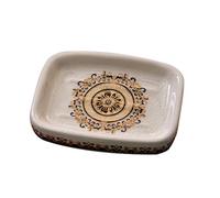 Creative Blue Butterfly Ceramic Soap Dish With Drain - Elegant Flower Pattern Soap Tray For Bathroom & Shower, For Mum & Family French Sunflower Soap Dish