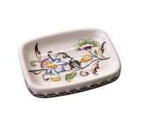 Creative Blue Butterfly Ceramic Soap Dish With Drain - Elegant Flower Pattern Soap Tray For Bathroom & Shower, For Mum & Family Clorful Flower Pattern Ceramic Soap Dish