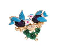 Creative Blue Wing Bird Brooch Featuring Crystals Accent Ideal For Everyday Wear And Special Occasions Alloy Bird Brooch
