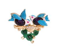 Creative Blue Wing Bird Brooch Featuring Crystals Accent Ideal For Everyday Wear And Special Occasions Alloy Bird Brooch