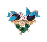 Creative Blue Wing Bird Brooch Featuring Crystals Accent Ideal for Everyday Wear and Special Occasions Alloy Bird Brooch