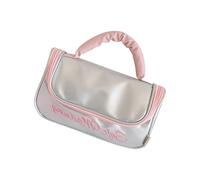 Creative Bow Make Up Bag Large Capacity Travel PU Cosmetic Organised Portable Toiletries Bags Storage Bags for Women Make Up Bag for Daily Use, silver, Mass beauty