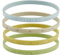 Creative Brands Christian Gifts 4-Pack Bracelet Set - Faithworks Threads of Faith Silicone Wristband Bracelets, One Size, Glory To God