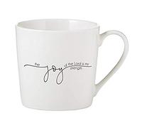 Creative Brands Faithworks Inspirational White Bone China Café Mug/Cup, 14-Ounce, Joy of The Lord