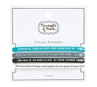 Creative Brands Faithworks - Threads of Faith Silicone Bracelet Set, 4-Pack, Scripture