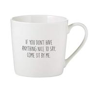 Creative Brands SIPS Bone China Cafe Mug/Coffee Cup, 14-Ounce, Nice to Say