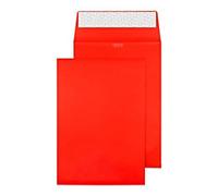 Creative Bright Coloured Gusset Envelopes C5 Peel & Seal 229 x 162 x 25 mm Plain 140 gsm Pillar Box Red Pack of 125
