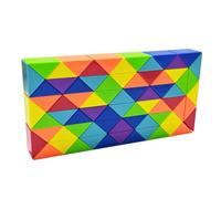 Creative Bright Rainbow Color Scheme Magic Snake Cube Ruler Puzzle Twist Toy Multicolor (72 Blocks Magic Snake Cube)