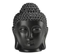Creative Buddha Head Statue Essential Oil Burner Tealight Candle Diffuser Black 14.5x10x11 cm