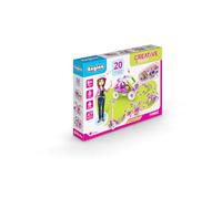 Creative Builder 20 models Designer Set, Engineering STEM Kit for Kids, Pink and Purple