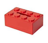 Creative Building Block Tissue Box Cover Paper Towel Holder Facial Dispenser for Livingroom Bedroom Bathroom Home Office(Red)