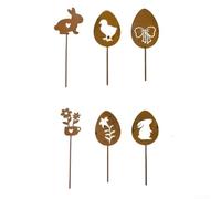 Creative Bunny Garden Ornament for Pathways, Unique Iron Sculpture for Seasonal Aesthetics