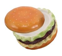 Creative Burger Shaped Ceramic Ashtray with Lid for Office Bar