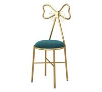 Creative Butterfly Backrest Chair for Girls' Dressing Table PU Leather & Velvet Makeup Stool Stylish Dark Green Vanity Chair for Bedroom Decor