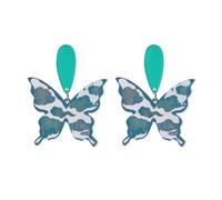 Creative Butterfly Dangle Earrings Chinese Ink Painting Poetry Acrylic Butterfly Earrings Fashion Insect Jewelry for Women Girls, Acrylic, No Gemstone
