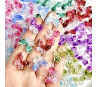 Creative Butterfly Resin Manicure Decorations for Nails Hair Clip Phone Chain Keychain Decors Easy Installation Keychain Ornaments