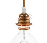 creative cables E27 metal lamp holder kit with double ring nut for lampshade - Conical, Copper