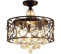 Creative Candelabra Crystal Chandelier Lampshade Retro Industry Bedroom Ceiling Hanging Fixture Rustic Dining Room Kitchen Pendant Light Home Decor Lamp