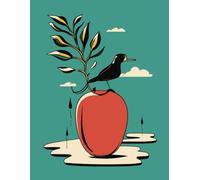 Creative Canvas Sketchbook: Surreal Glossy 8.5 x 11 Bird and Apple Workpad for Sketches, Notes, Plans, Spirituality, Meditation, Study, Journaling, & Drawing