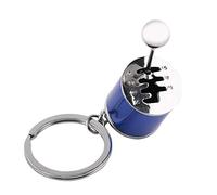 Creative Car Gear Shifter Keyring, Metal Blue Auto Keychain Mini Key Ring for Women Men (4.05 x 1.61 x 0.8inch)