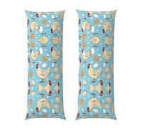 Creative Cartoon Chicken Print Body Pillow Cover With Envelope Closure, Pillow Case For Long Bolster Pillow,Soft Microfiber Body Pillow